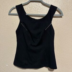 Yoana Baraschi Black Shadow Top Short Sleeve Zipper Accent Size XS